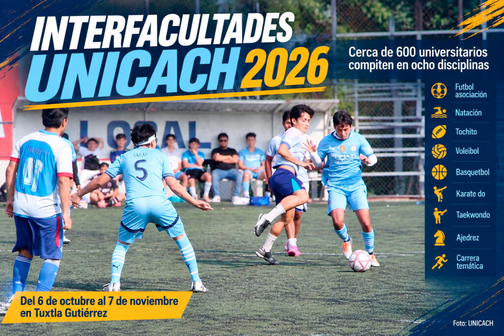 Cerca de 600 universitarios compiten en el Interfacultades UNICACH 2026